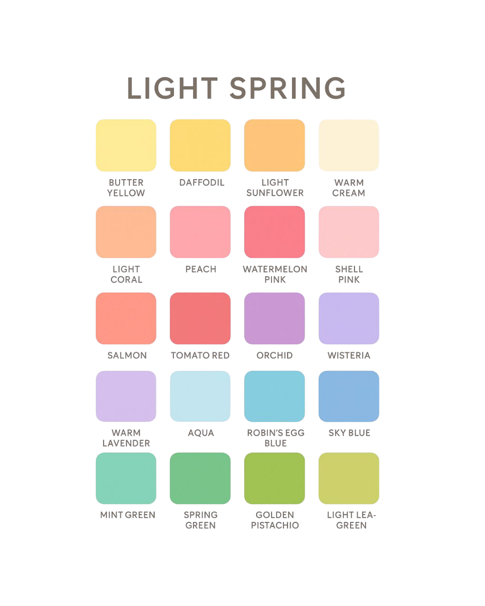 Light spring colour palette